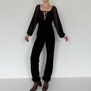 Vintage 00's insane black mesh jumpsuit